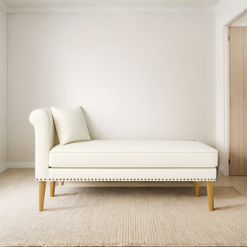 Sillón Divan Tipo Chaise Longue Moderno Blanco