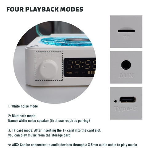 Altavoz Bluetooth Avif Wave De Vinilo Con Iluminación Ambien