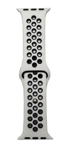 Pulseira Estilo Nike P/ Apple Watch 38/40mm Branca C/ Preto