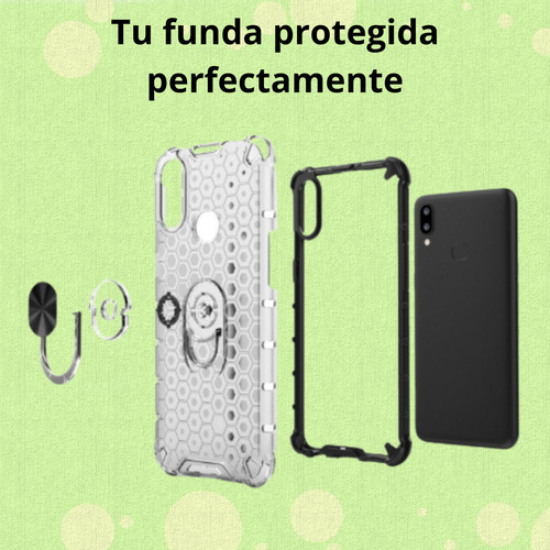 Funda Para Galaxy A50 Con Mica Varios Modelos Antigolpes Gris Honey Ring