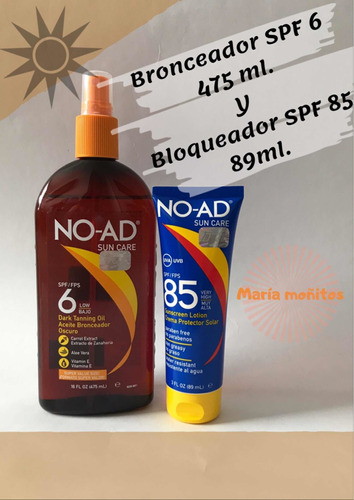 Bronceador Noad Spf6 475ml.+ Bloqueador Noad Spf85 89ml.