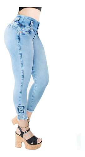 Jeans Mujer Pantalón Colombiano Mezclilla Strech Push Up 003