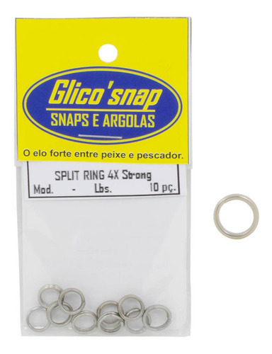 Split Ring 4x Argola Glico Snap - 15 Lb (2 Pct)