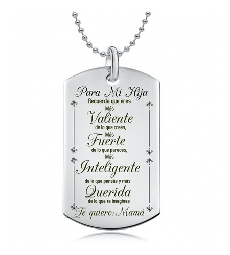 Para Mi Hija Mensaje Personalizado Nombre + Cadena O Llavero