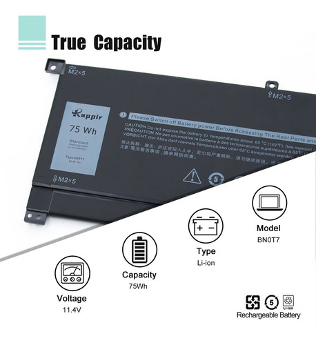 Bateria 8n0t7 Para Dell Xps 15 9575 Precision 5530 2-in-1 Se