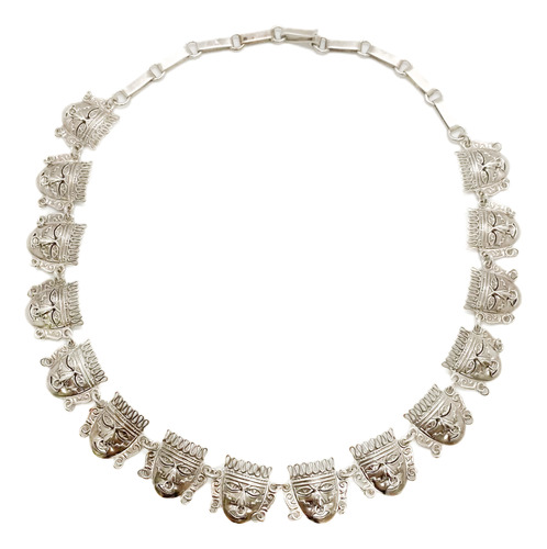 Collar Exclusivo Azteca Plata 925 Mexico 47 Cm