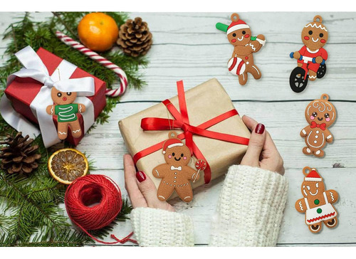 12 Adornos Para Árbol De Navidad, Gingerbread Man