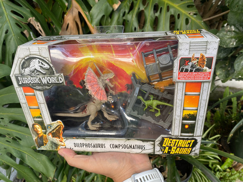 Dilophosaurus Compsognathus Destruct A Saurus Jurassic World (Usado)