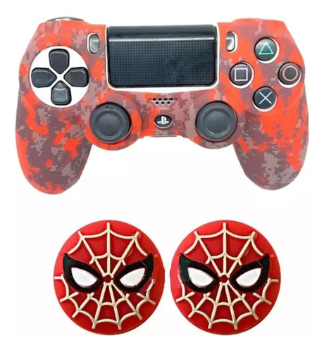 Funda Silicon Protector + 2 Gomas Spider-man 03 Para Ps4