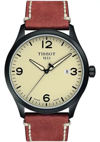Reloj Tissot cuadrado de hombre con correa piel