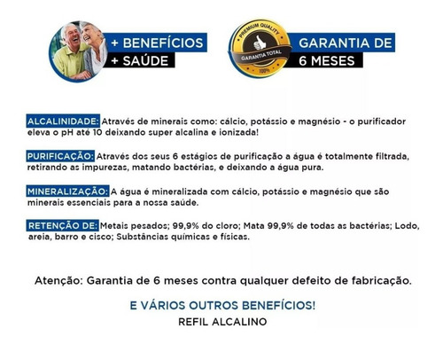 Imagem 4 de 7 de Refil Para Purificadores Aquazon Quantic Ph+ Super Alcalino