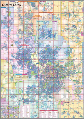 Mapa Cuidad De Queretaro Por Colonias Mural Con Varillas