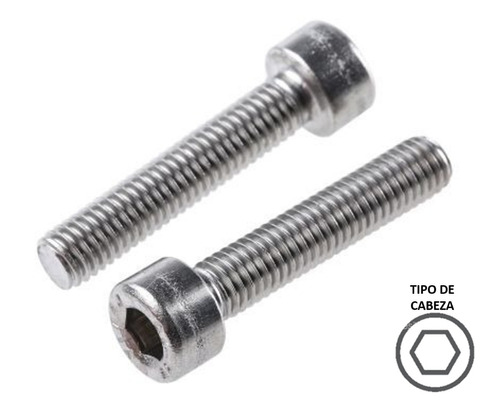 Tornillo Allen Cilindrico Inoxidable M6 X 12mm (50 Pzs)