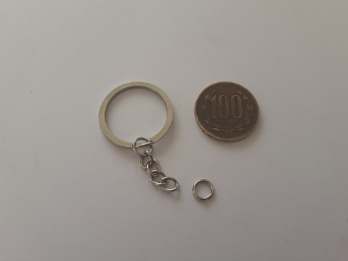 Imagen 3 de 3 de 500 Argollas Para Llaveros, 30 Mm, + Cadena Y Argolla Unión
