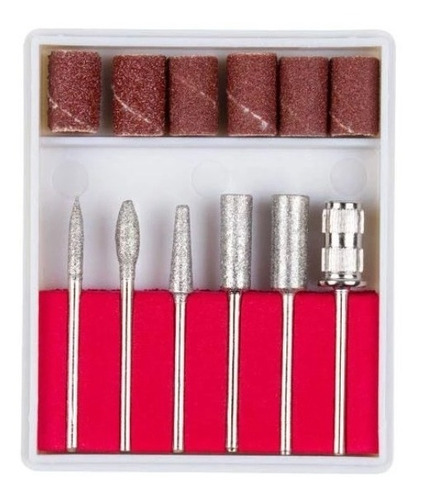 Kit Básico De 6 Fresas Y 6 Cilindros Para Manicure