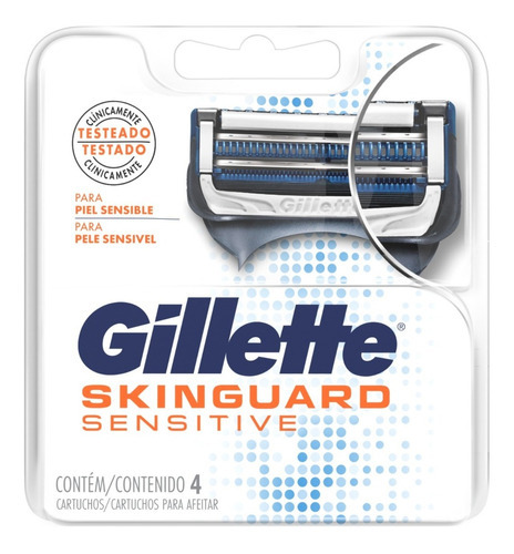 Refis Para Aparelho De Barbear Skinguard Sensitive 4 Unidades Gillette