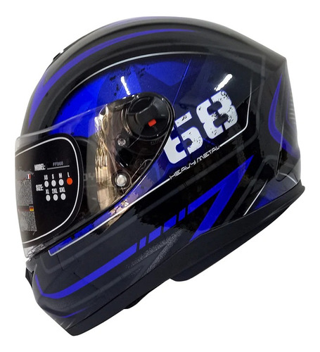 Casco Para Moto Yohe Y966-9#b - Negro Azul