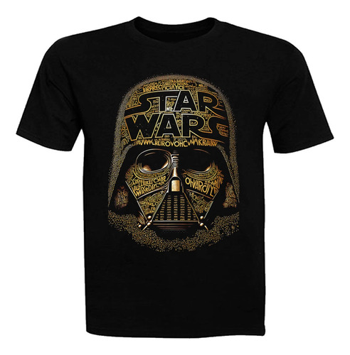 Polera Star Wars Dorado, Manga Corta 100% Algodón