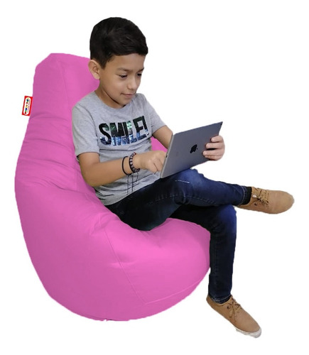 Sillon Puff Pera Mediano Rosa Claro Soporta Hasta 80 Kg