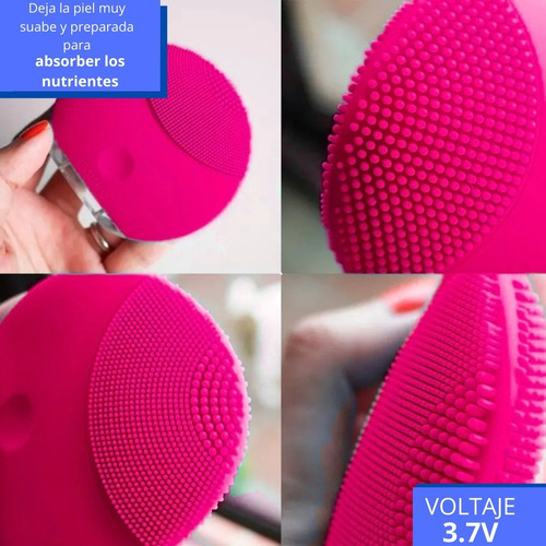 Limpiador Facial Masajeador Recargable Usb Fucsia