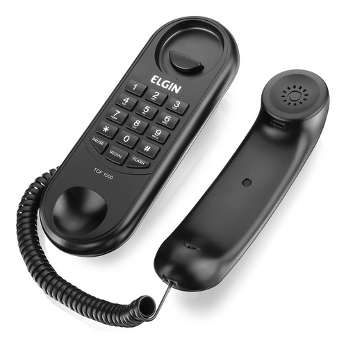 Telefone Gôndola Tcf1000 Preto Compatível Pabx Flash Redial