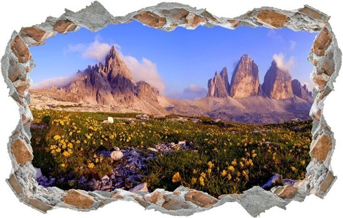 Adesivos Parede Quebrada Paisagem Flores Lindas Pedras