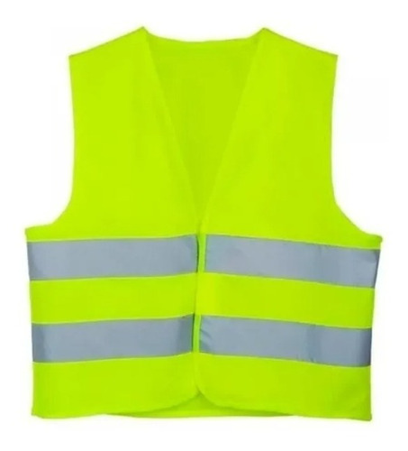 Imagen 1 de 9 de Chaleco Refractario Amarillo Fluo Seguridad Auto Moto Vtv