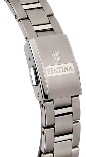 Reloj F20436/1 Festina Mujer Calendario Titanium /marisio Correa Plateado Bisel Plateado Fondo Plateado