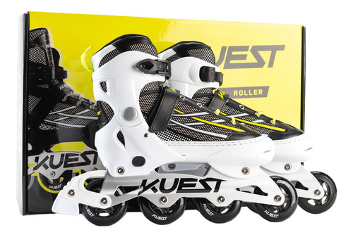 Rollers Profesionales Talle Xl Negro Abec 7 Ruedas 76mm 41 A 44 7.6 Cm Blanco