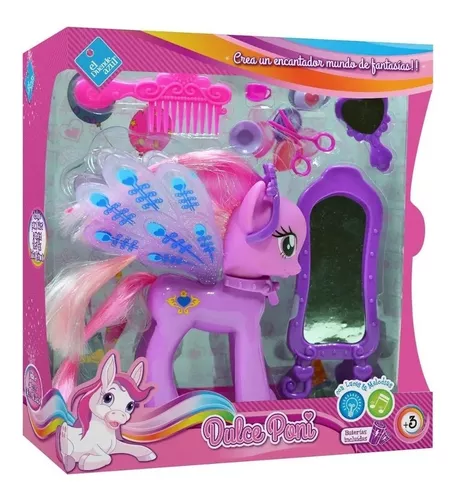 transatlántico Tarjeta postal Defectuoso Pony Muñeco Mi Dulce Poni Con Luz Y Sonido Duende Azul Full