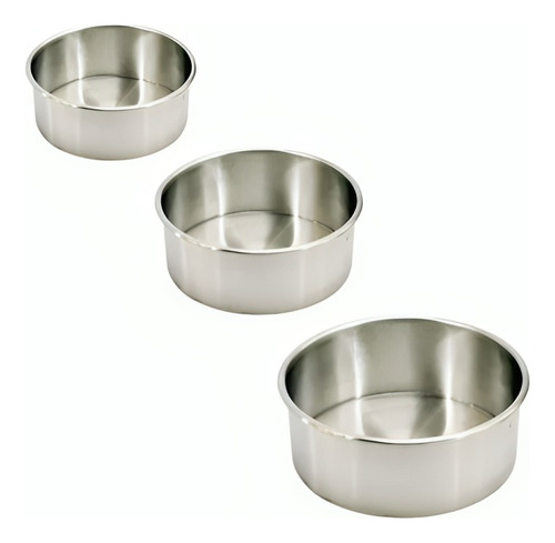 Set X3 Tortera Recta 8 Cm Alto Aluminio Puro 24, 28, 32 Cms