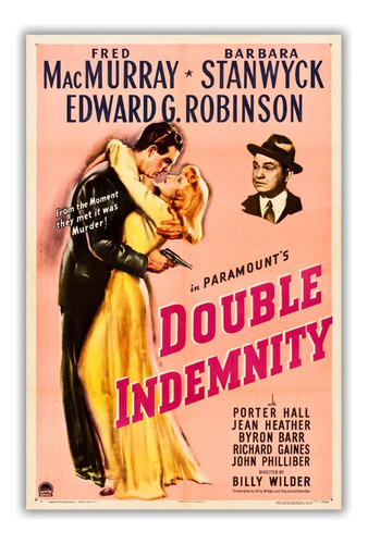 Poster De Película Double Indemnity 29.7 X 21 Cm