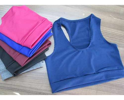 Imagem 7 de 7 de Kit 5 Top Feminino Para Malhar Nadador Corrida Casual Treino