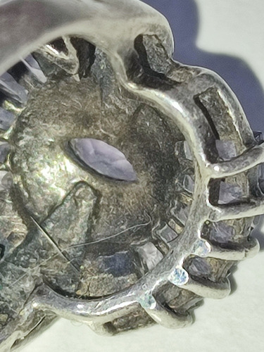 Anillo Antiguo De Plata Con Amatistas Cirte Baguet (Usado)