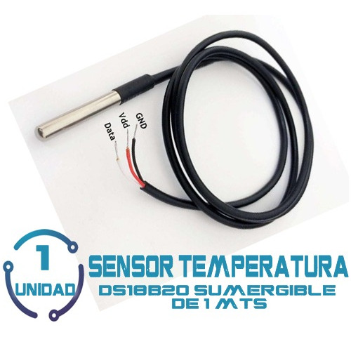 1mts Ds18b20 Sensor De Temperatura Sumergible Arduino Esp32