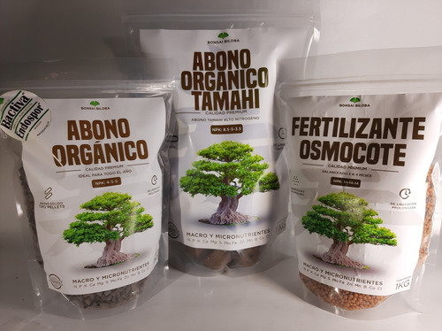 Kit 3 Kg. 1 Kg Osmocote, 1 Kg Orgánico Pellets 1 Kg Tamahi (Usado)
