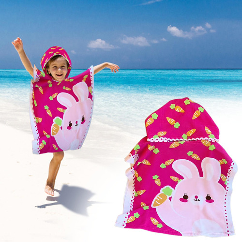 Toalla De Playa En Y Con Capucha Para Niños, Baño Con Capuch