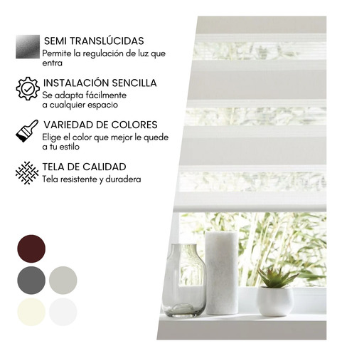 Persiana Enrollable Cortina Roller Lisa Colores 100 X 180cm Gris