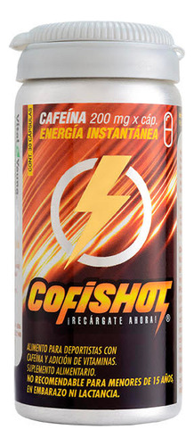 Cofishot Cafeina 200 Mg Con Vit B1 30 Capsulas Energia Sabor Sin Sabor