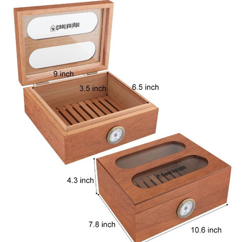 Imagen 2 de 10 de Humidor De Habanos 60 Puros Madera De Cedro Español + Yesque