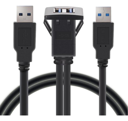 Extensión Doble Usb3.0 Macho A Hembra De 2 Puertos