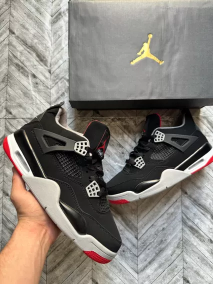 Tenis Jordan 4 Bred Negros Talla 24