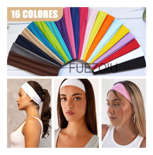 T 16pz Banda Deportiva Cabeza Elástica Diadema Tela Moda