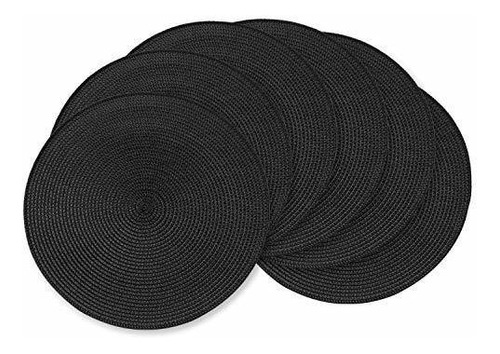 Ahhfsmei Round Braided Placemats 15 Inch Round Table Mats Fo