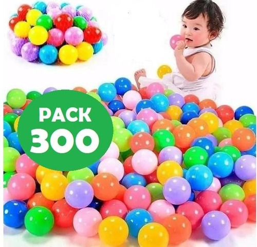 Pack 300 Pelotas Plásticas Para Piscina Colores