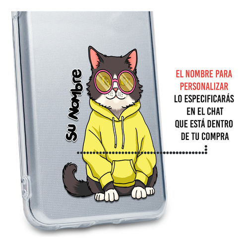 Funda Para Huawei Mujer Gatito Tuxedo Cool Personalizado
