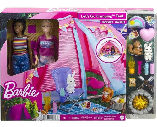 Boneca Barbie Playset Let's Go Camping Tent Mattel Hgc18