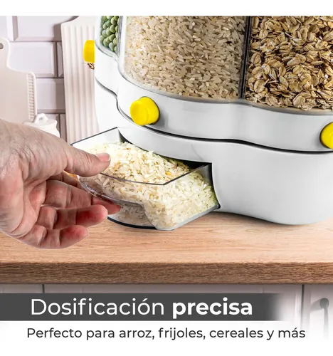Dispensador De Alimentos Giratorio Para Granos Y Cereales