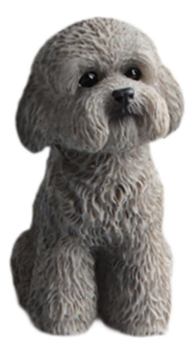 Figura En Miniatura De Perro, Accesorios Gris En Cuclillas