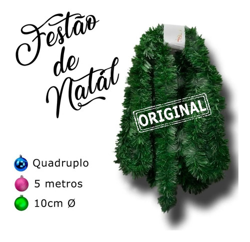 Festão Fougeron De Natal 5m Quadruplo 